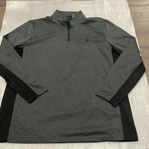 [XXL] Spyder Active Pro Web  1/4 Zip Shirt Adult Gray Base Layer Activewear